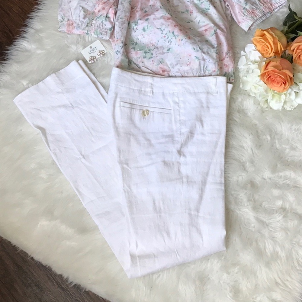 Joseph Ivory Linen Pants Trousers